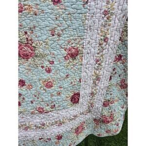 3pc Full Quilt 84 X 90 Cottage Blue Chic Antique Farmhouse 2 Shams 28 X 30